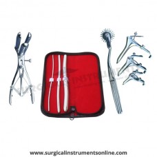 Hegar uterine dilator 3 pieces set,3-4, 7-8, 13-14, wartenberg pinwheel, mathieu speculum, grave 3pcs